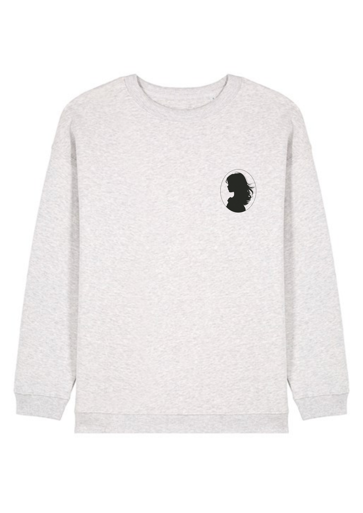 Cameo sweatshirt in light grey marl with a small silhouette on the chest