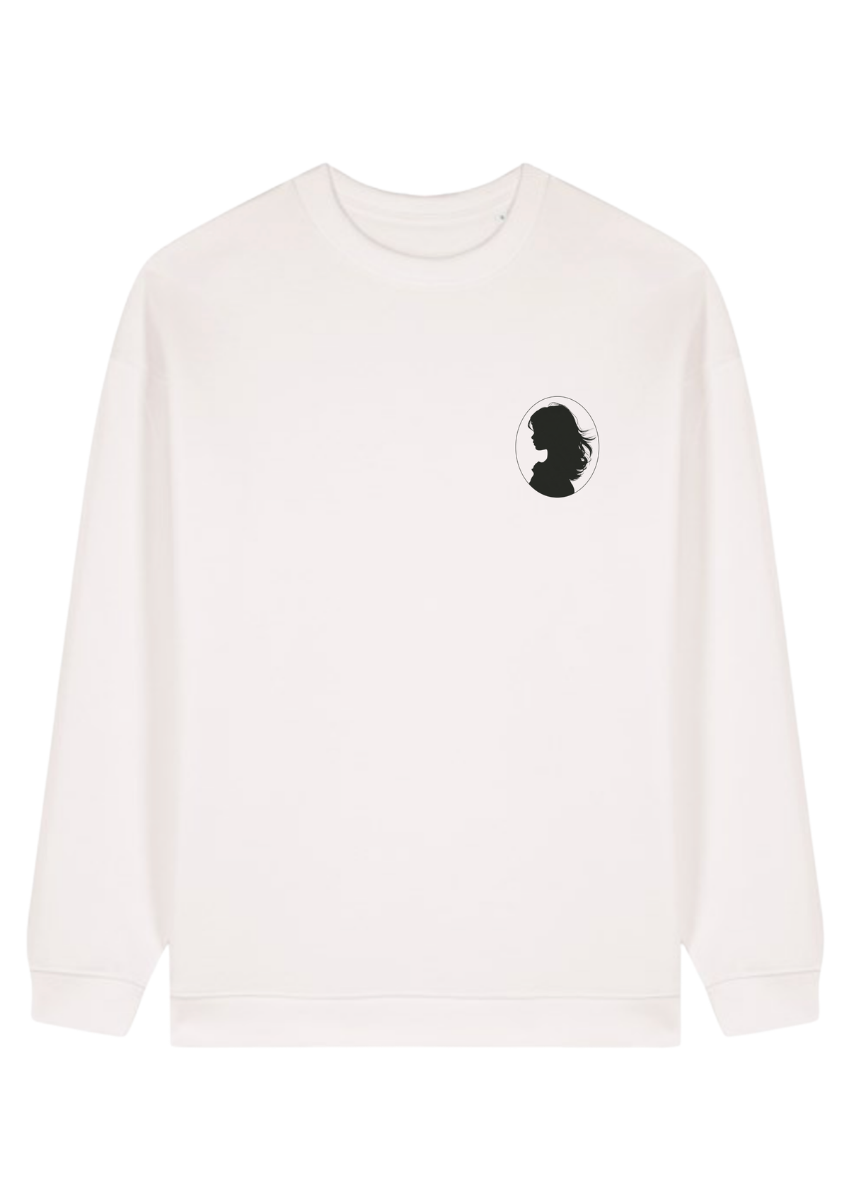 Cameo sweatshirt in off-white with a small silhouette on the chest