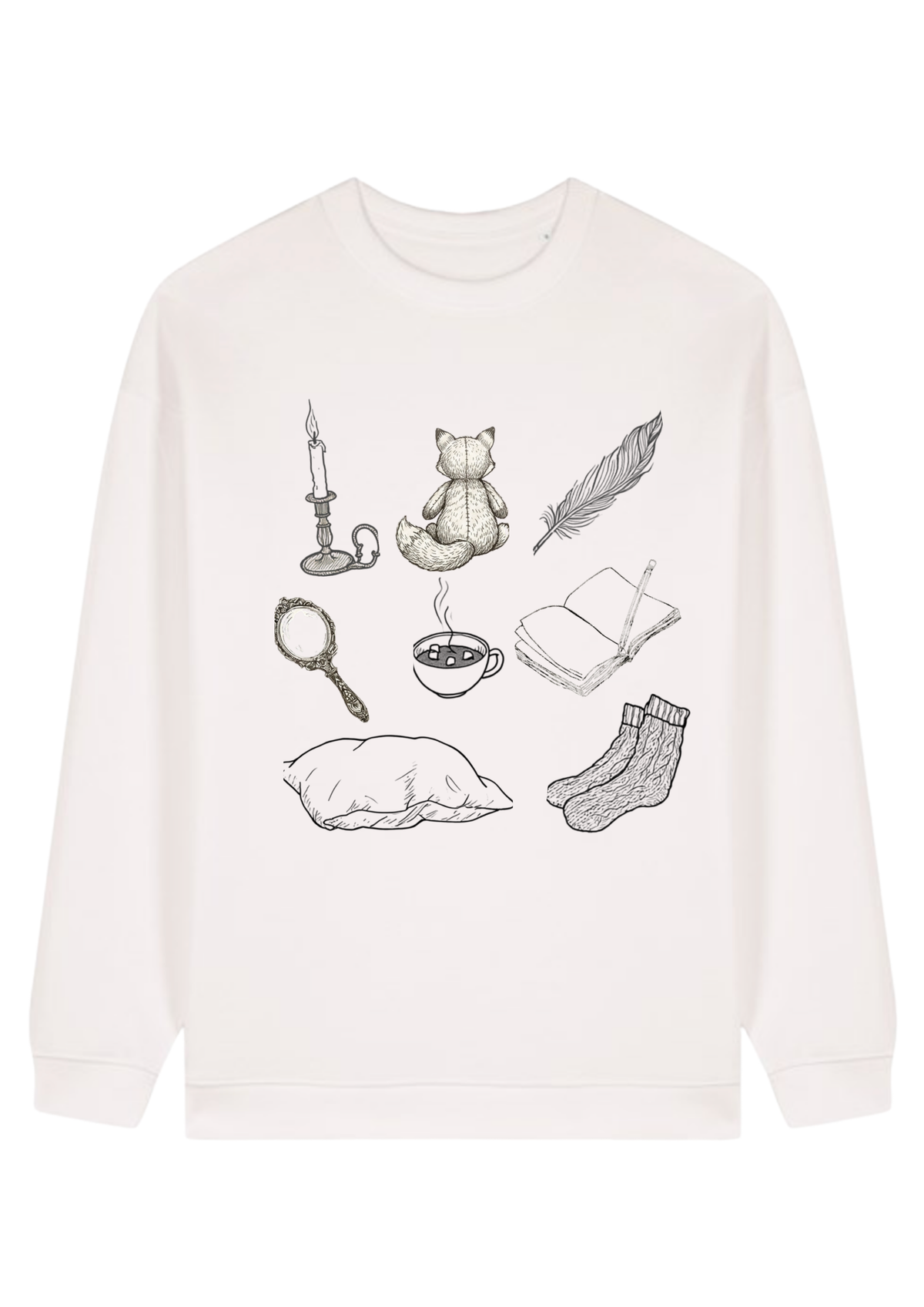 Curiosities Line and Ink sweatshirt in off-white