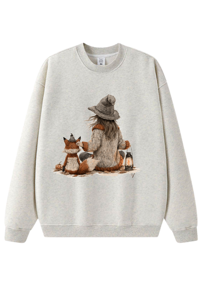 Pumpkin & Oak sweatshirt in light grey marl