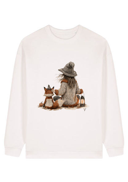 Pumpkin & Oak illustrated sweatshirt in off-white
