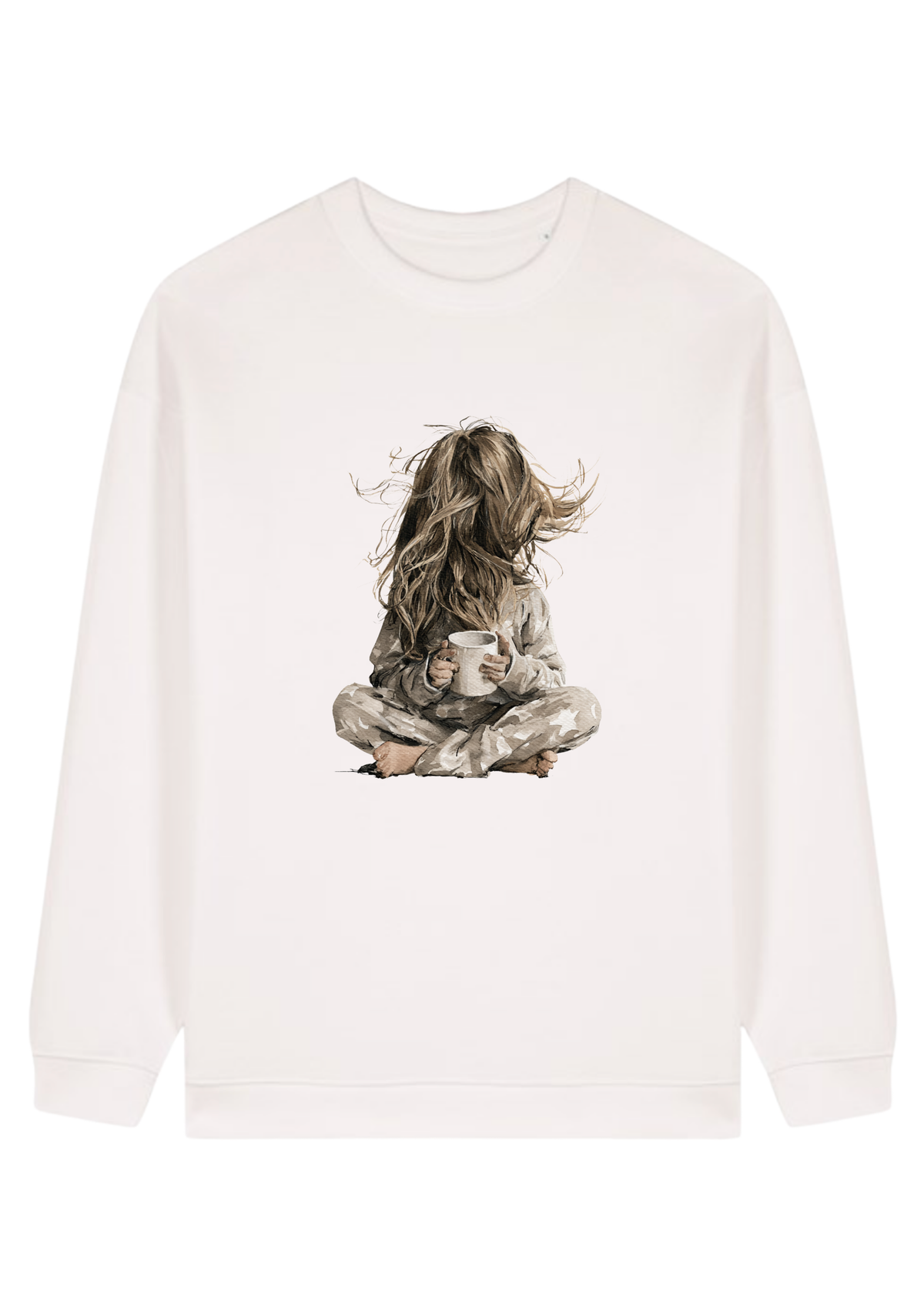 Quiet Hours illustrated sweatshirt in off-white