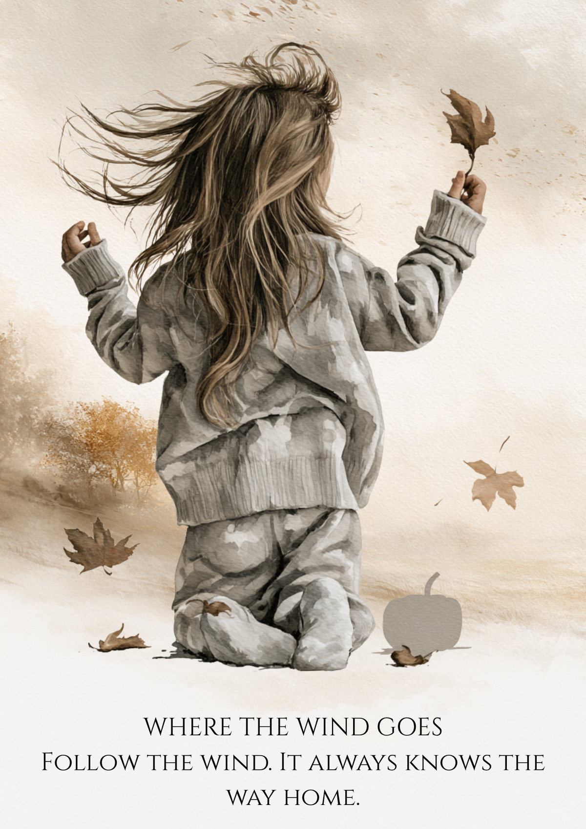 Where the Wind Goes A3 art print: follow the wind, it always knows the way home